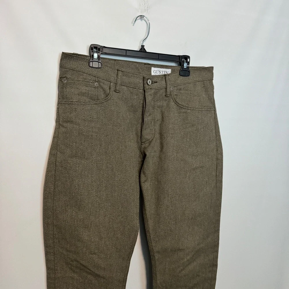 Gustin Men's Slim Straight Jeans - Olive Green Tagged 36x38 Actual 35x38